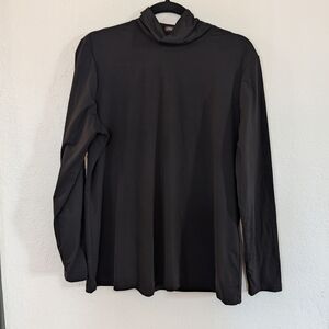 J.McLaughlin Black Nora Turtleneck Lightweight Long Sleeve Layering Basic